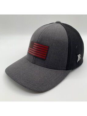Branded Bills Betsy Ross Flag Gray Black Stretch Snapback Trucker Hat